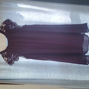 Purple Silk Dress Size Medium